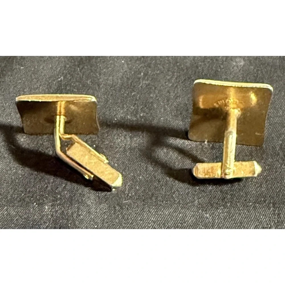 Vintage Black Gold Swank Cufflinks Filigree Ornate Wedding Cuff Link‎ Links Men